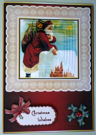 Vintage Santa Coming Down the Chimney by Michelle Chivers