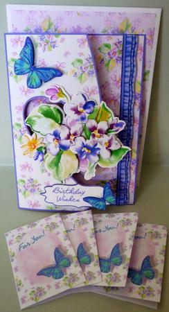 Open Front Card Kit - Violets & Butterflies by Michelle Chivers