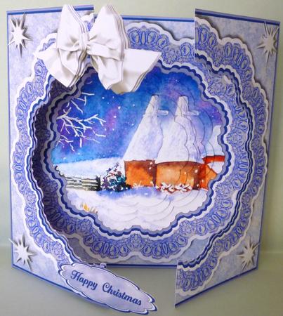 Open Fronts 7x7" Gatefold Card Kit - Christmas Snow Farm by Michelle Chivers