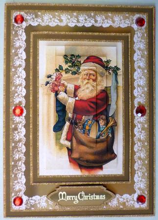 Christmas Vintage Santa Topper 1 by Michelle Chivers