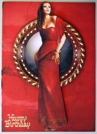 Art Deco Lady Pearl (red) A4 by Michelle Chivers