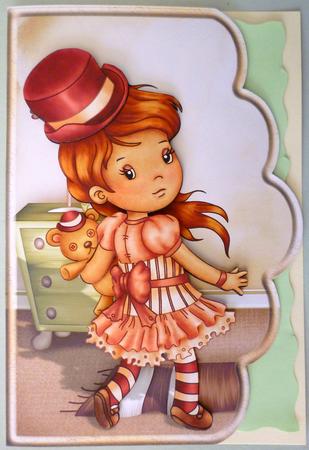 So Spoiled Cute Girl Scallope Edge Curve Card by Michelle Chivers
