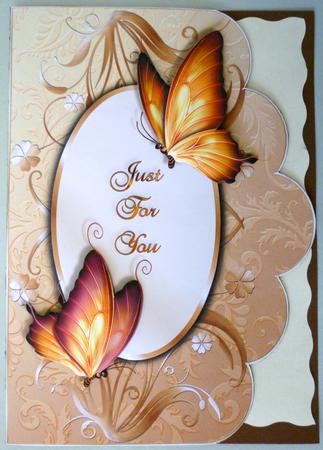 Burnished Butterflies Scallope Edge Curve Card by Michelle Chivers