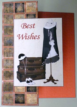 Art Deco Best Wishes Fold Back Sheet by Michelle Chivers