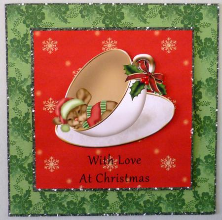 Christmas Mouse in Teacup by Michelle Chivers