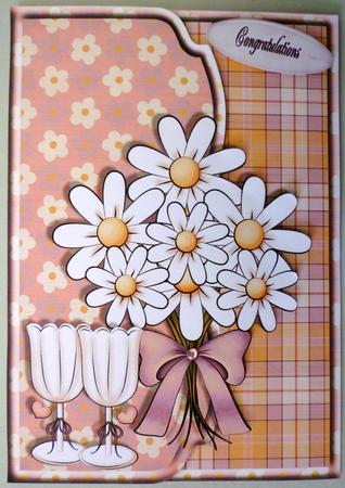 Flowers and Glasses Fancy Envelope Card by Michelle Chivers