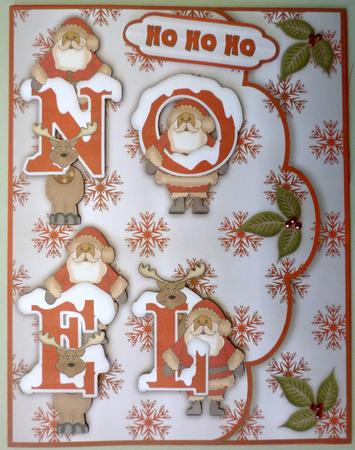 Santa 'n Rudolph's Noel Faux Scallop Envelope Card Front by Michelle Chivers