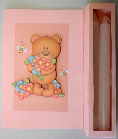 Flower Bear Tea Light Candle Card Kit by Michelle Chivers