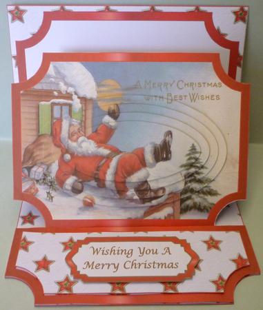 Vintage Christmas Santa Easel Card & Envelope Kit by Michelle Chivers