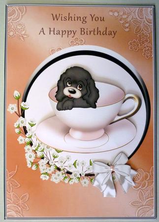 Puppy in Pink Teacup by Michelle Chivers