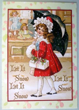 Christmas Vintage Girl in Red A4 Topper by Michelle Chivers