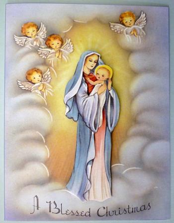 A Vintage Christmas Mary with Child by Michelle Chivers