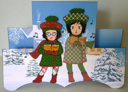 Joy to the World Carollers 3D "action Wobbles" Card Kit by Michelle Chivers