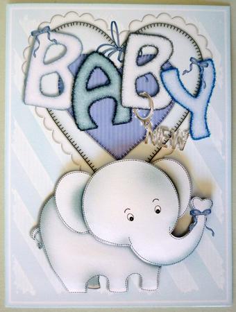 Baby Nellie in Blue Decoupage by Michelle Chivers
