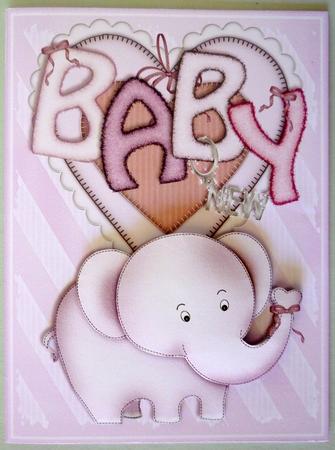 Baby Nellie in Pink Decoupage by Michelle Chivers