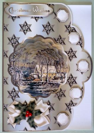 A Wonderful Winters Morn Scallop Card and Shaped Pyramage by Michelle Chivers