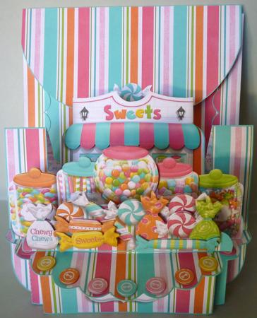 Like a Kid in a Sweet Shop 3D Shelf Card with Card Box by Michelle Chivers