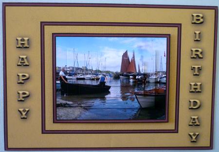 A Beautiful Harbour A5 Card Front with Pyramid Layers by Michelle Chivers