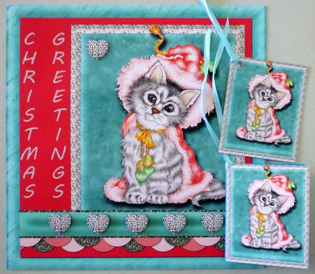 Santa Kitty 8x8 by Michelle Chivers