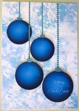 Blue Baubles for Christmas Quick Card with Decoupage by Michelle Chivers