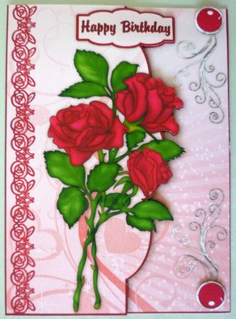 Roses Are Red Faux Envelope A4 Card Front by Michelle Chivers