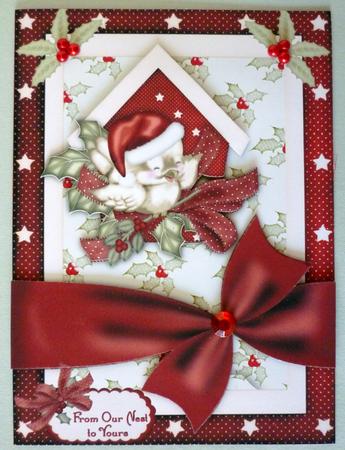 The Little Christmas Sparrow A4 Card Front by Michelle Chivers