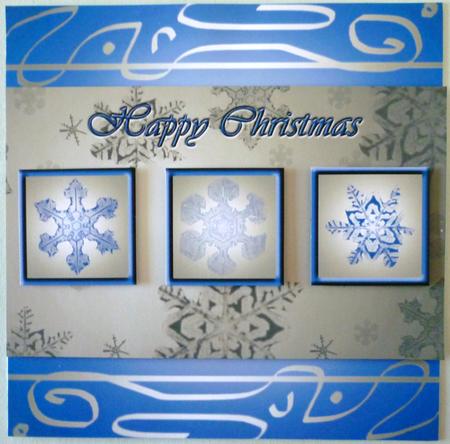 Snowflakes (blue & Silver) - 6in x 6in by Michelle Chivers