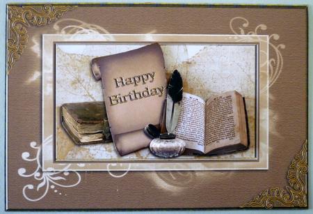 Old Books Birthday Card by Michelle Chivers