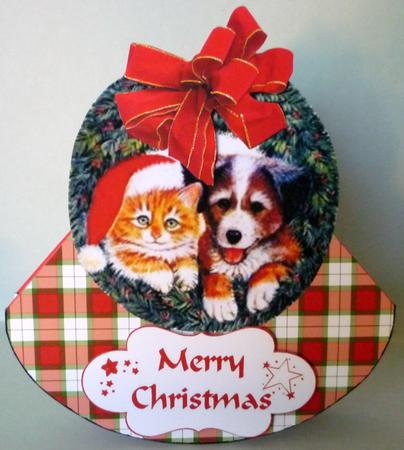 Christmas Cat & Dog Wobble Card by Michelle Chivers