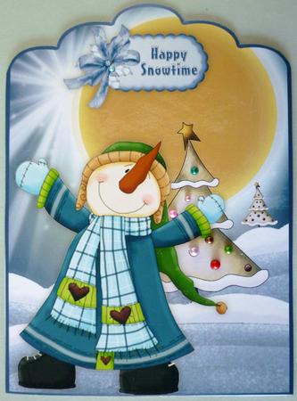 Mr Frosty's Snowtime Quick Cut 'n Fold Scallop Top Card by Michelle Chivers