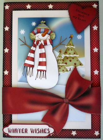 We Can Build a Snowman Card Front and Decoupage by Michelle Chivers