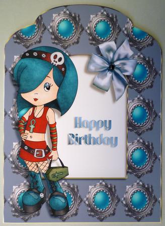 Goth Girl Scalloped Top Quick Card by Michelle Chivers