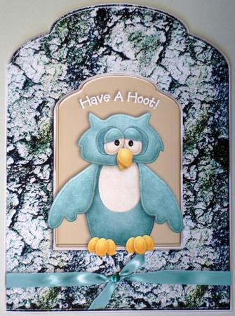 Have a Hoot Blue Owl Scalloped Top Quick Card by Michelle Chivers