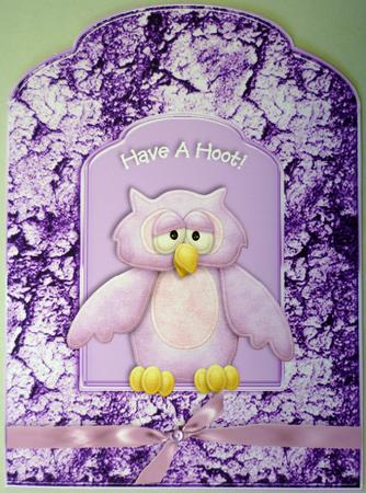 Have a Hoot Purple Owl Scalloped Top Quick Card by Michelle Chivers