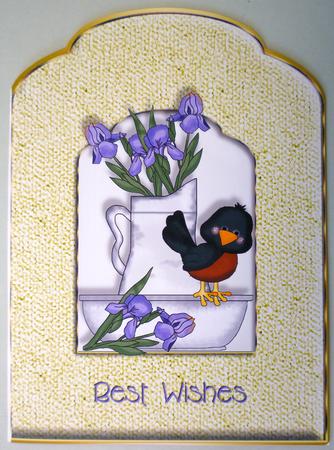 Robin and Iris Scalloped Top Quick Card by Michelle Chivers