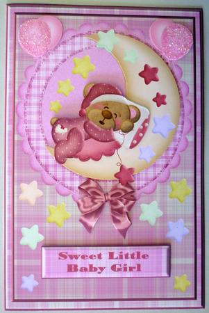 Baby Girl Decoupage Topper by Michelle Chivers
