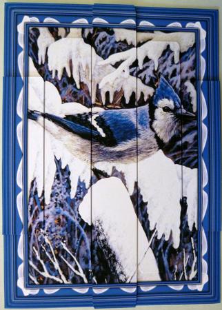 Blue Jay in Snow Panel Card by Michelle Chivers