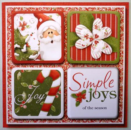 Simple Joys Square Card Front with Decoupage Elements by Michelle Chivers