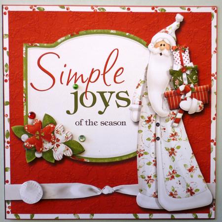 Santa with Presents Joys of the Season Card Front by Michelle Chivers