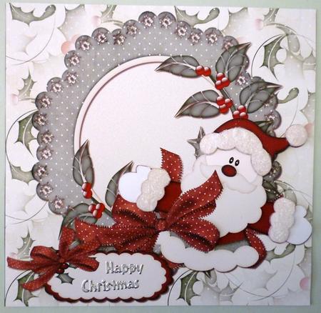 Cute Santa 8x8 Square Card and Decoupage by Michelle Chivers