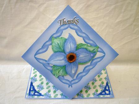 Blue Botanical Diamond Top Card by Michelle Chivers