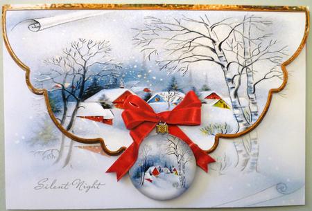Christmas Bauble Scene Envelope Card by Michelle Chivers
