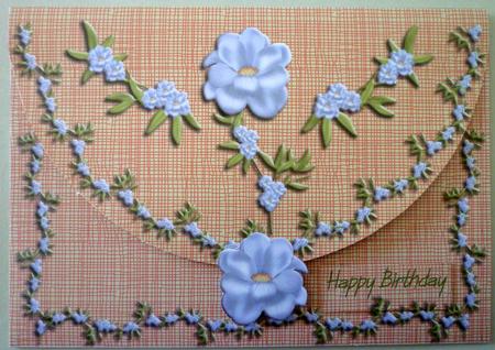 Pale Blue Flower A5 Gift Envelope Card Kit by Michelle Chivers