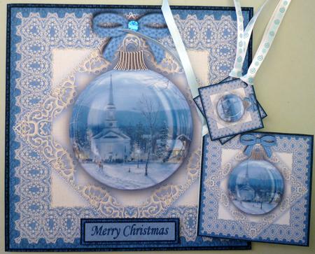 Winter Scene Bauble 8x8 Topper Sheet by Michelle Chivers