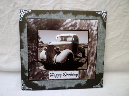 Happy Birthday Old Timer Black and White by Michelle Chivers