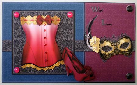 Masquerade Mask, Sexy Corset and Shoes by Michelle Chivers