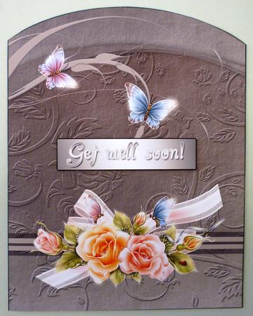 Butterfly and Rose Birthday Card by Michelle Chivers