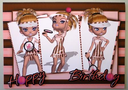 Tennis Lover Birthday Greeting Card Front by Michelle Chivers