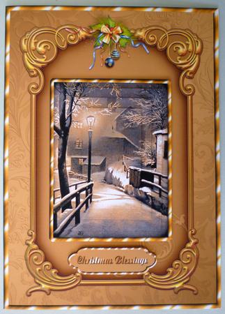 A Vintage Christmas Scene Pyramid Card by Michelle Chivers