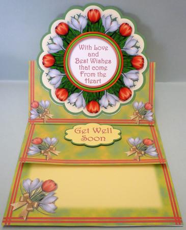 Red Tulips in a Scalloped Frame Easel Card and Envelope Kit by Michelle Chivers